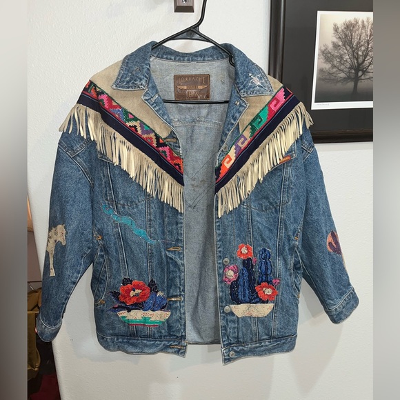Jordache Jackets & Blazers - Vintage Fringed Jordache Blue Jean Stitched Jacket